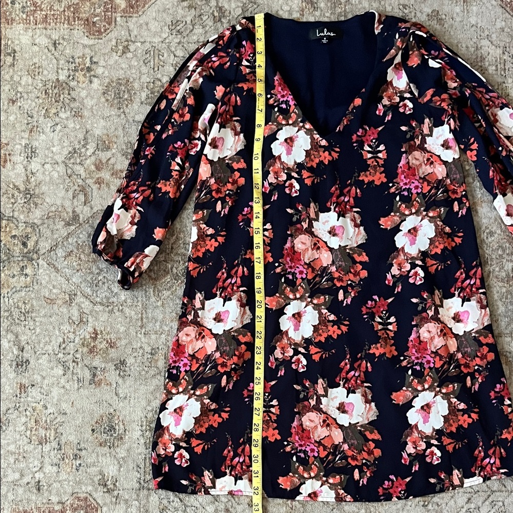 Lulu's Navy Blue Floral Dress - Picture 8 of 11